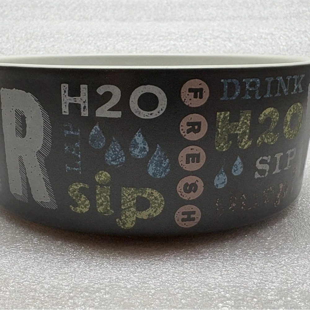 Gray Ceramic Water Bowl